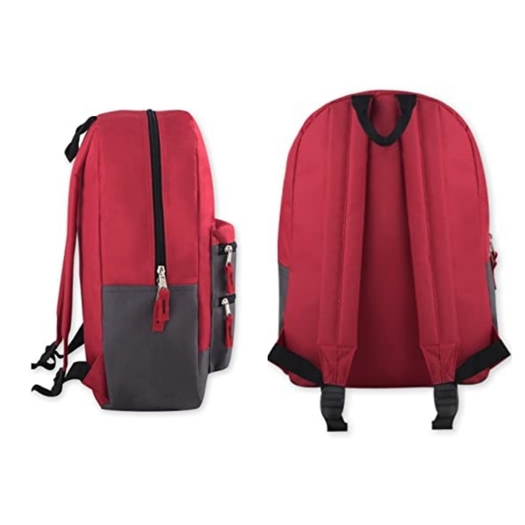 New Heavy Duty 17in Multi Compartment Backpack w Bonus 24oz Water Bottle - Picture 2 of 6